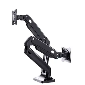 Monitor mount stand GEMBIRD MA-DA2-03 for up to 35" screens, clamp, VESA 75x75–100x100, 20 kg, black, dual-display
