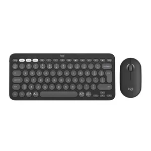 Logitech Pebble 2 Combo клавиатура Мышь входит в комплектацию РЧ беспроводной + Bluetooth QWERTY Международный американский стандарт Графит