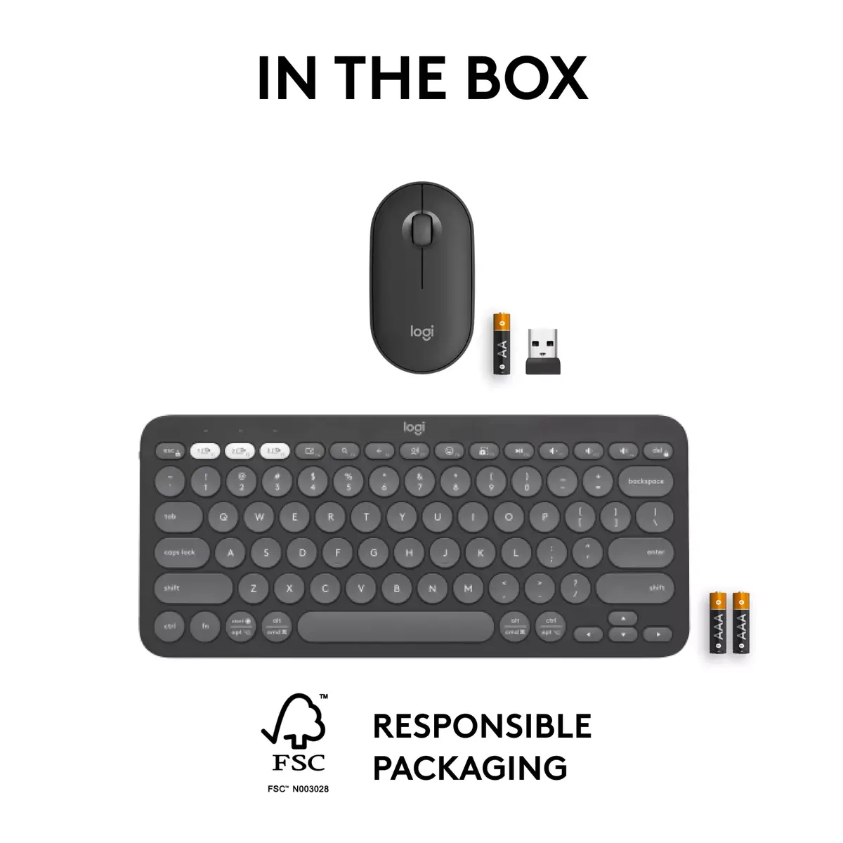 Bezvadu tastatūras un peles komplekts Logitech Pebble 2 Photo 10