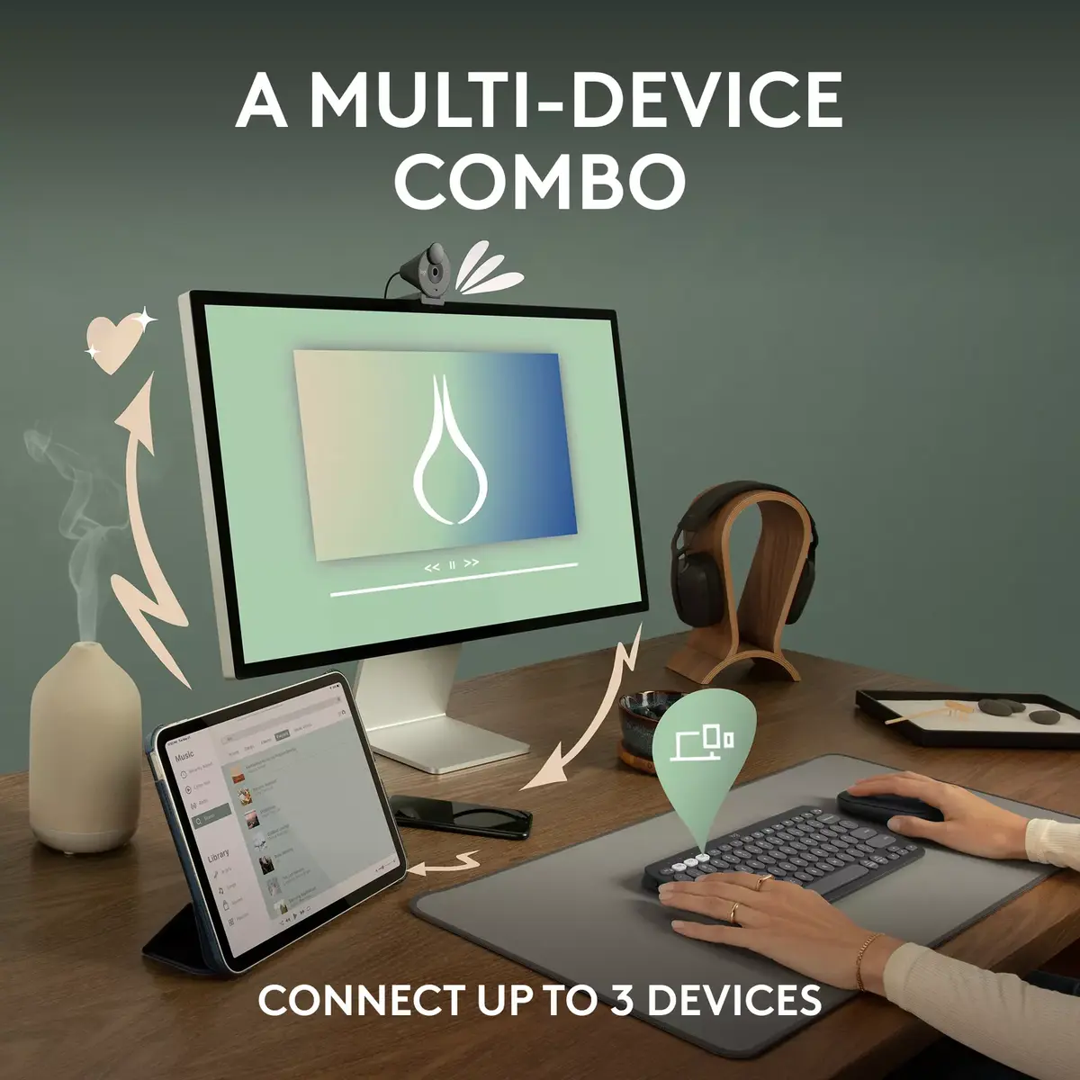Logitech Pebble 2 Combo Bezvadu Tastatūra Pele Photo 5