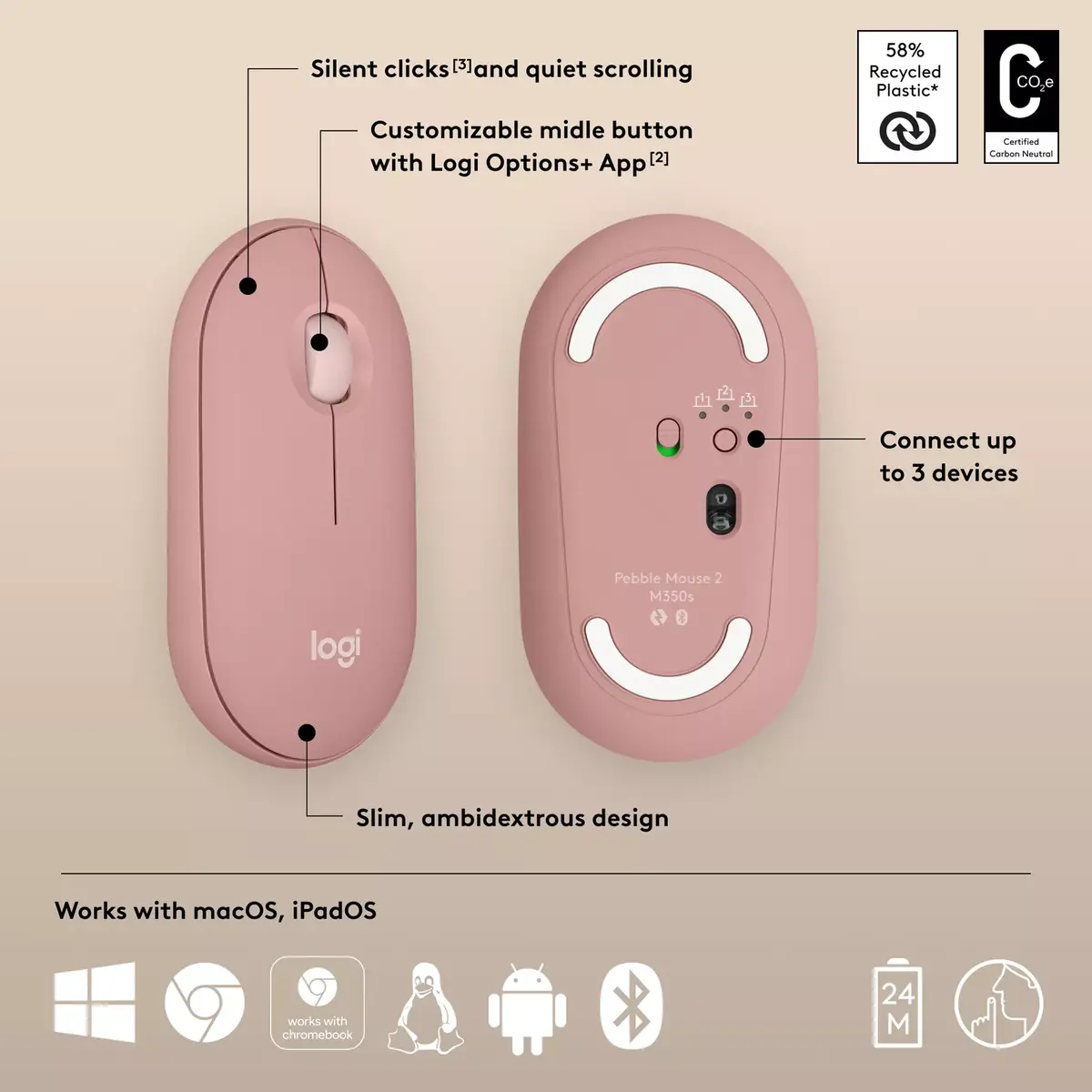 Mouse Logitech Pebble 2 M350s Photo 7