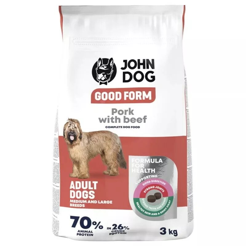 Sausais barības bloks suņiem john dog