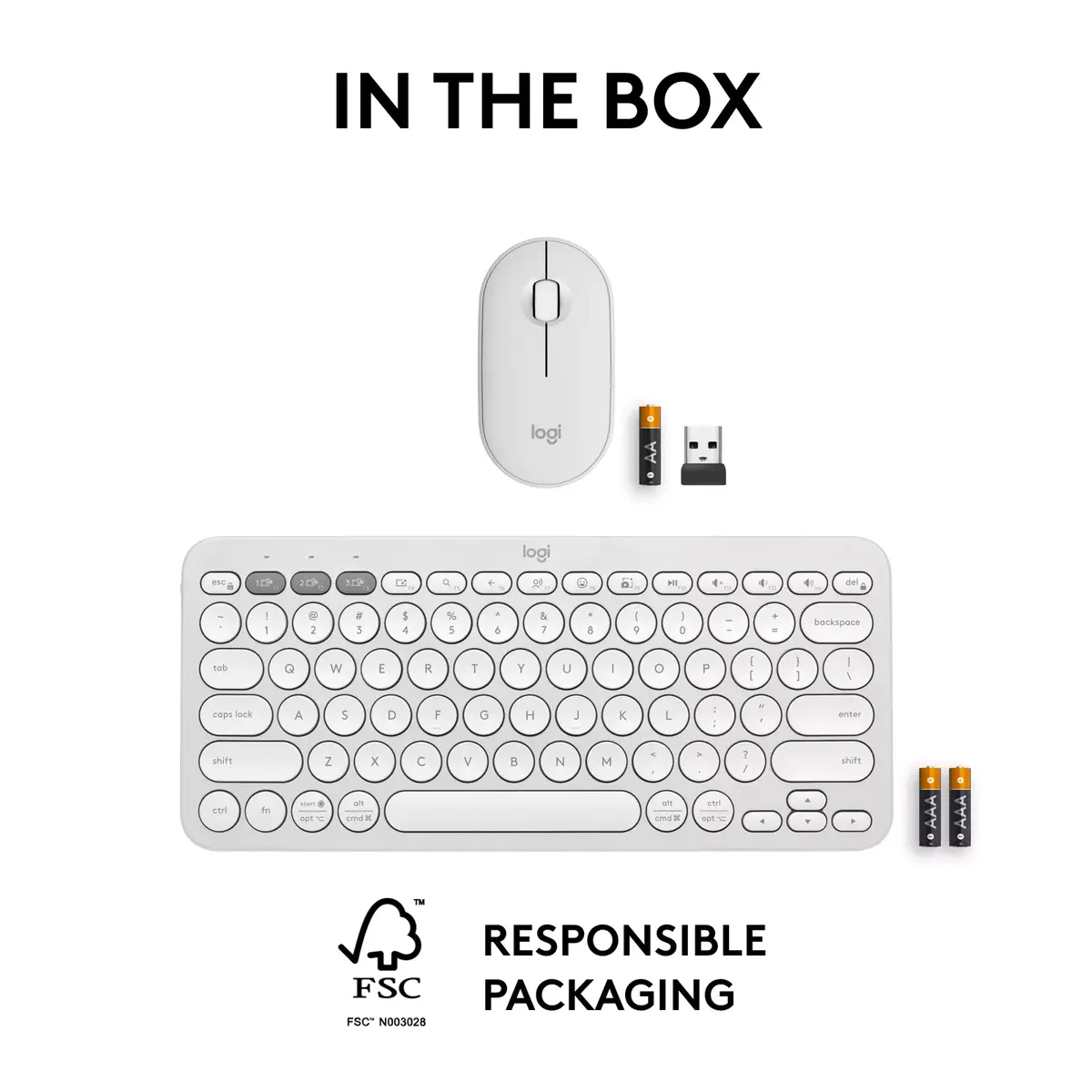 Wireless Keyboard and Mouse Combo Pebble 2 Photo 10