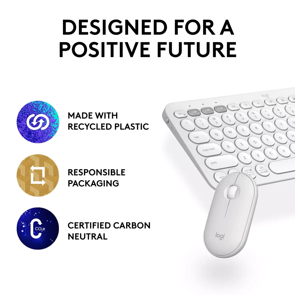 Wireless Keyboard and Mouse Combo Pebble 2 Photo 11