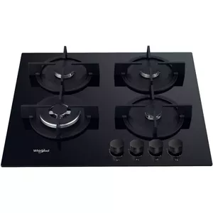 Iebūvējamā gāzes plīts Whirlpool AKT 625/NB1, 4 zonu, melns stikls, rotācijas vadība, 59 cm