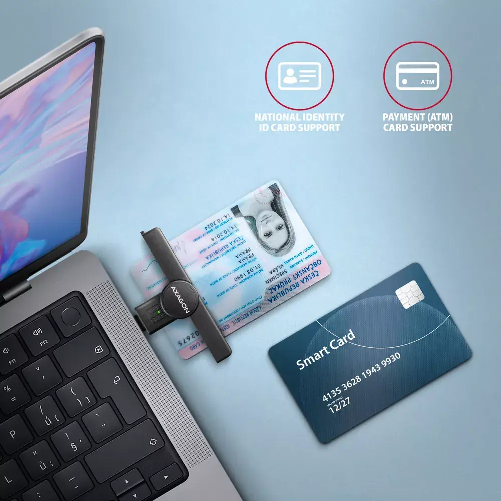 Считыватель смарт-карт Axagon CRE-SMPC USB-C Photo 2