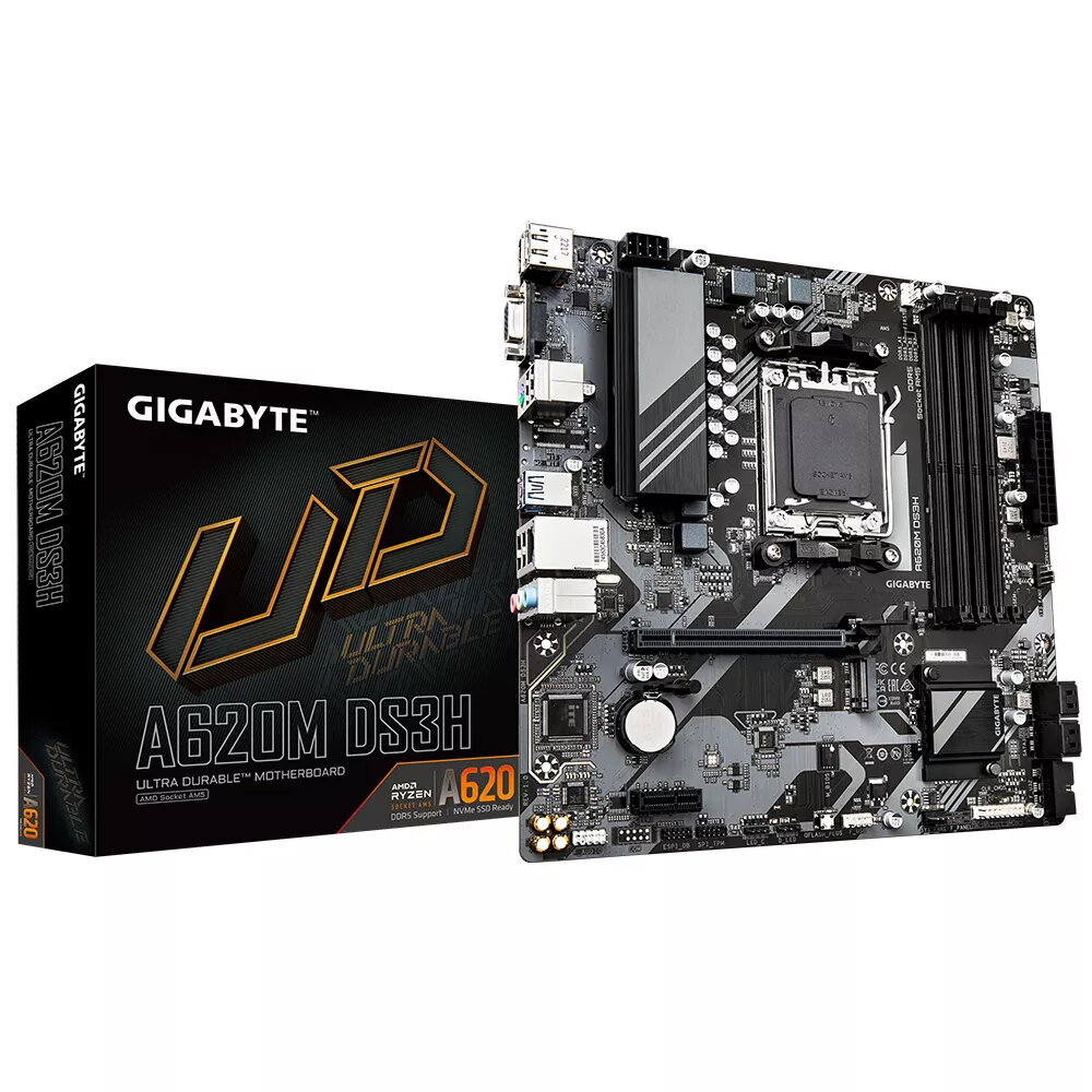 Mātesplate GIGABYTE A620M DS3H Atbalsta AMD