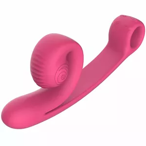 Dual-motor Silicone Vibrator Snail Vibe SVibe Curve — curved G-spot and clitoral stimulator, USB rechargeable, 24 cm length, 3.5 cm diameter