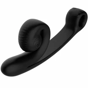 Vibrator Snail Vibe SVibe Curve silicone black — dual motor, USB rechargeable, 24 cm length, 3.5 cm width, max insertion 14 cm