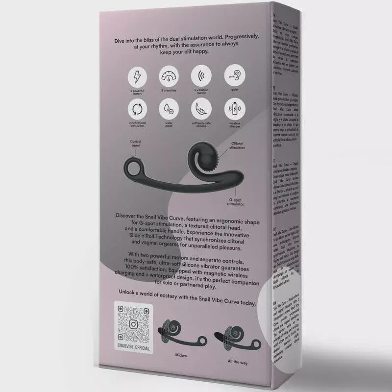 Вибратор Snail Vibe SVibe Curve — двойной мотор, силикон Photo 5