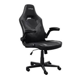 Trust GXT 703 RIYE Universālais spēļu krēsls melnā krāsā ar roku balstiem un 140 kg maksimālo lietotāja svaru