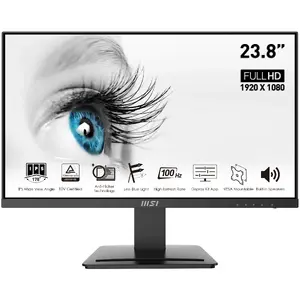 MSI Pro MP243X 23.8-дюймовый бизнес-монитор Full HD 1920 x 1080 IPS 100Hz HDMI DisplayPort Встроенные динамики Черный