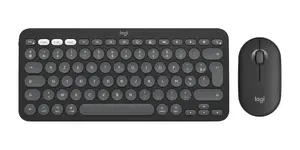 Logitech Pebble 2 Combo for Mac Wireless Keyboard and Mouse AZERTY French Graphite Universal RF Wireless and Bluetooth Scissor Keys