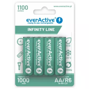 Rechargeable NiMH batteries everActive EVHRL6-1100 1.2V 1100 mAh — 4 pcs, cylindrical