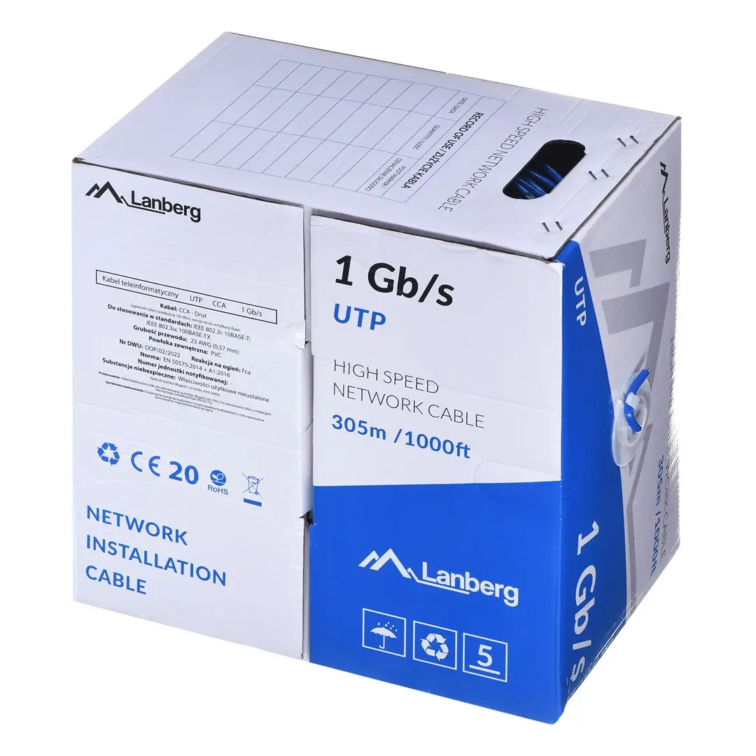 Tīkla kabelis LANBERG U/UTP Cat6 LCU6-10CC-0305-B