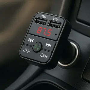 FM MP3 Bluetooth Car Transmitter Riff RF-CAR-B2 with 2× USB QC3.0 3.1A, Black