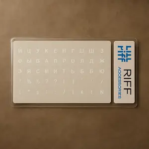Keyboard Stickers Riff RF-KEY-RU-TR/WH – White Cyrillic lettering on transparent background