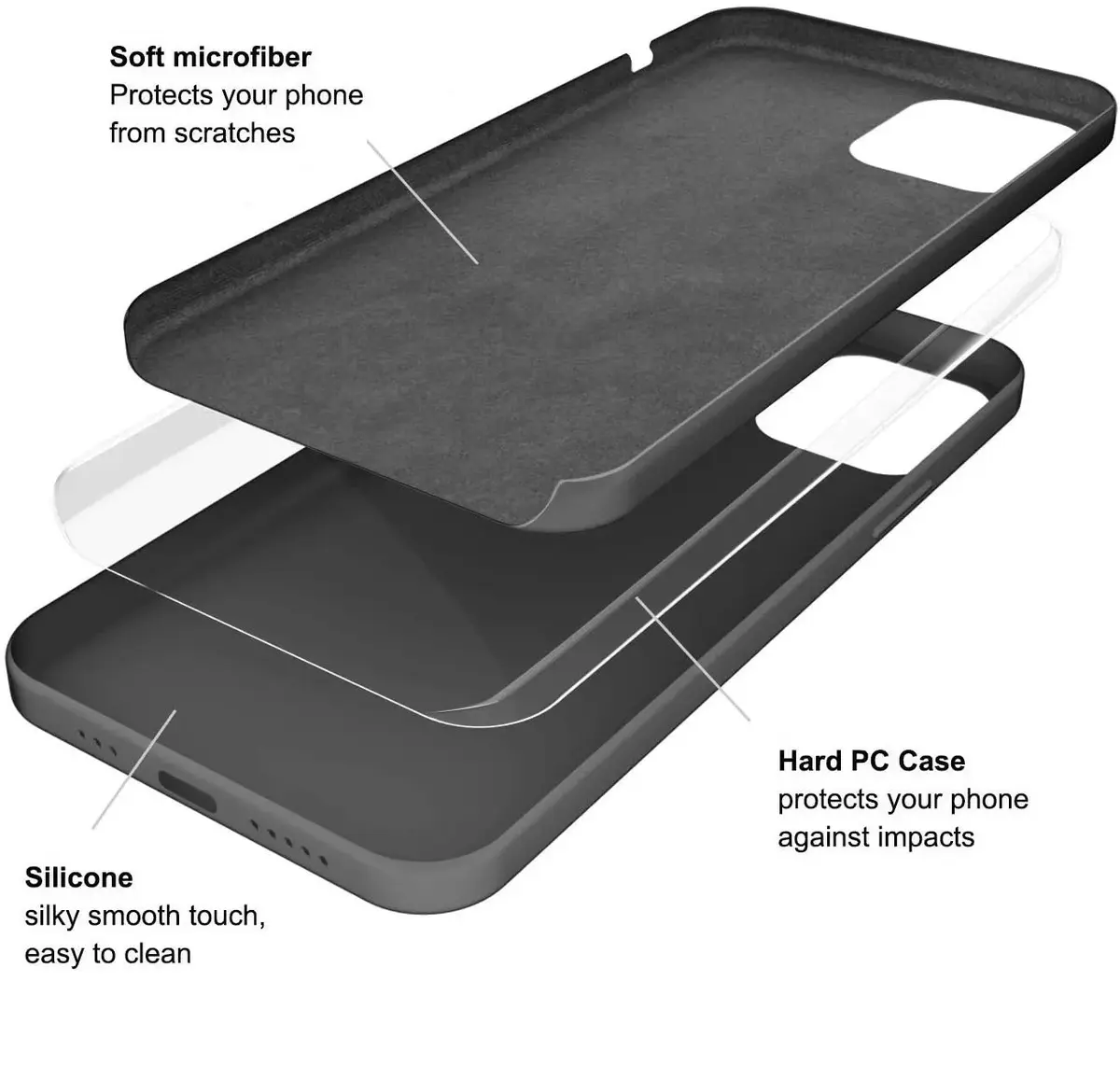 Silikona vāciņš Riff priekš iPhone 14 Pro — pelēks Photo 3