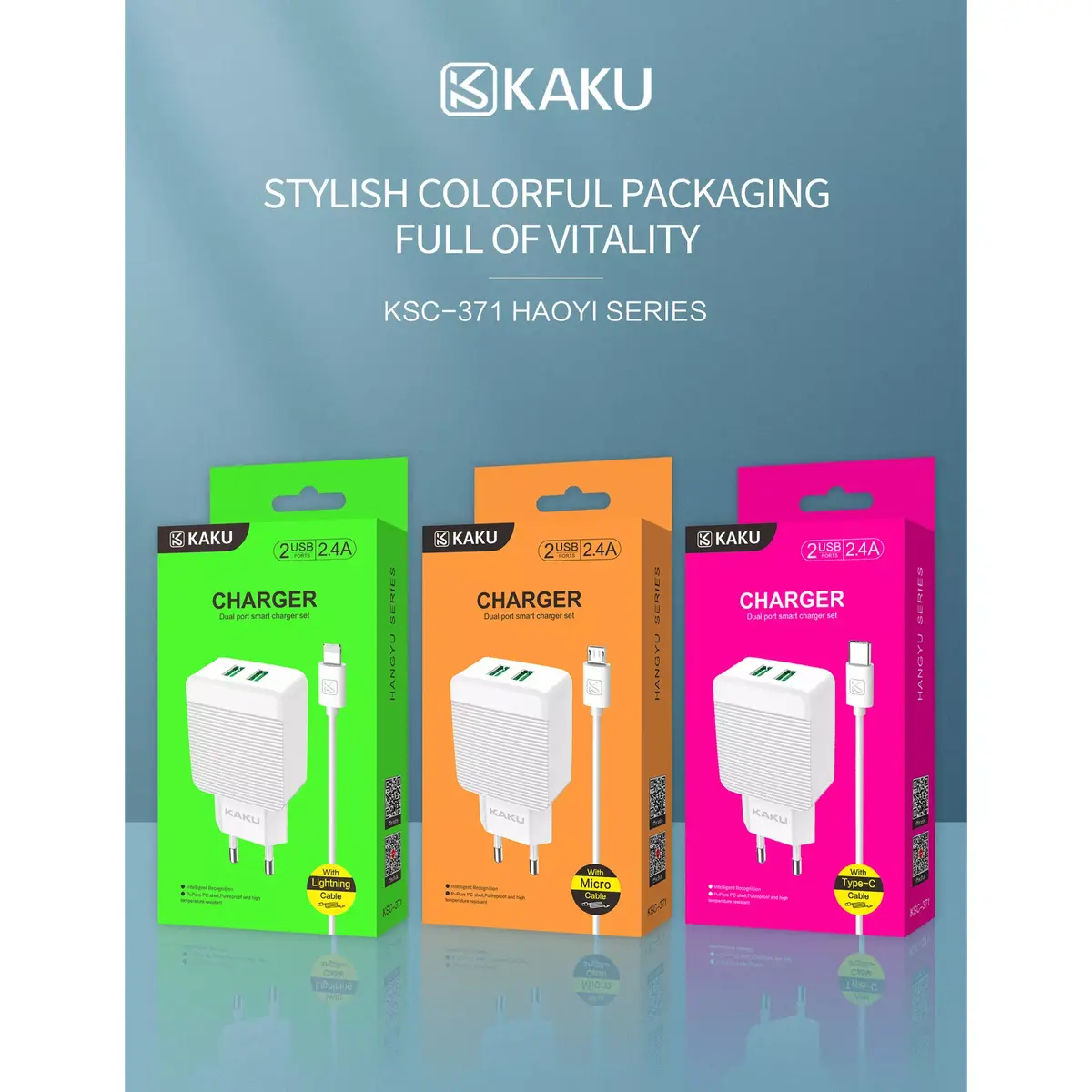 Kaku KSC-371 2in1 Smart Charger + USB to Lightning Cable Photo 5