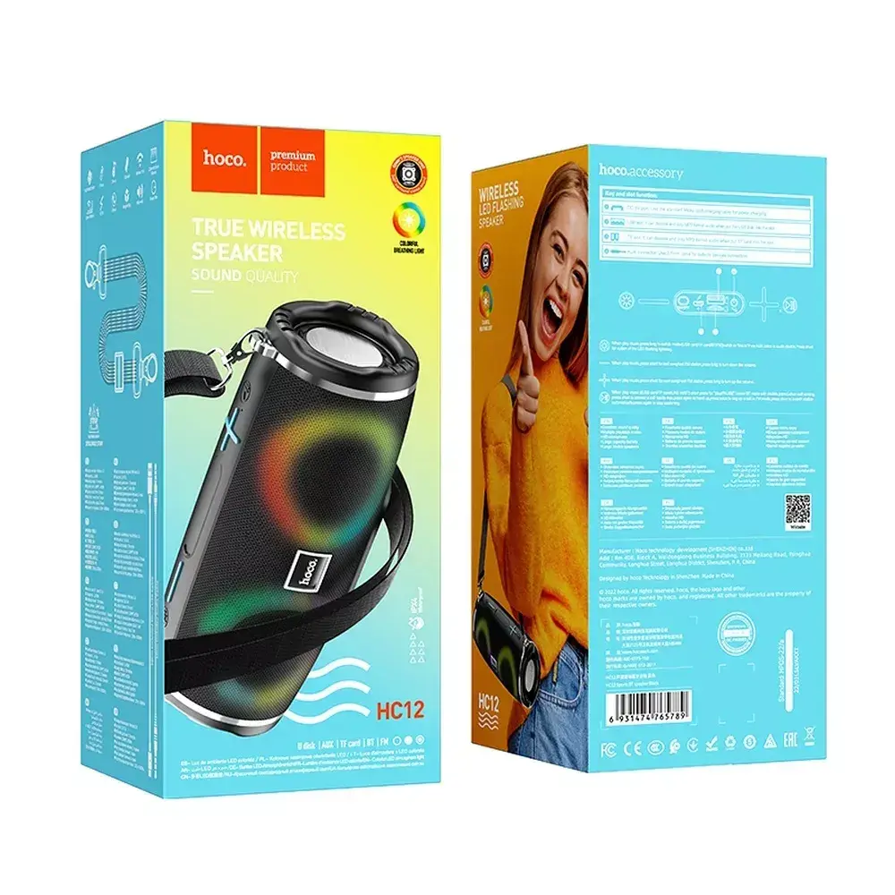 HOCO HC12 pārnēsājams Bluetooth skaļrunis — 2×5W, 1200mAh Photo 3