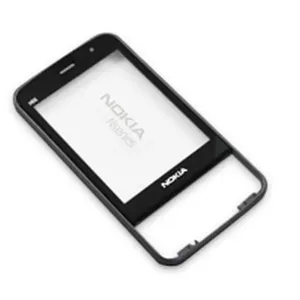 Mobile phone front cover NOKIA N96 Titanium Grey — replacement housing part, used Grade C