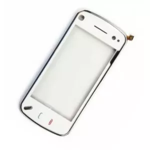Digitizer assembly with frame HQ for Nokia N97 Mini — touch screen replacement, white