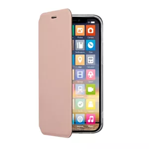 Чехол-книжка SCREENOR CLEVER для iPhone 15 (6.1", 15,5 см) — PU-кожа, розовый, карман для карты, подставка