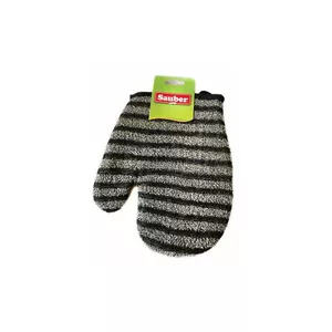 Scrubbing mitt Sauber 24801301 black beige – exfoliating body mitt for skin cleansing