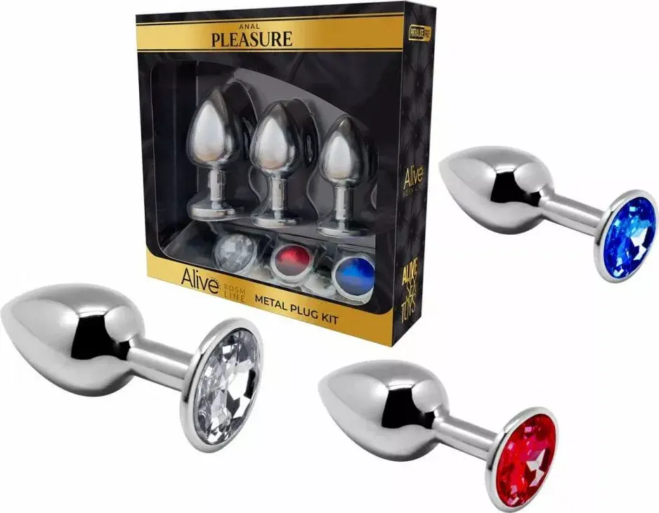 Набор анальных плагов Alive Metal Plug Kit — 3 плага Photo 2
