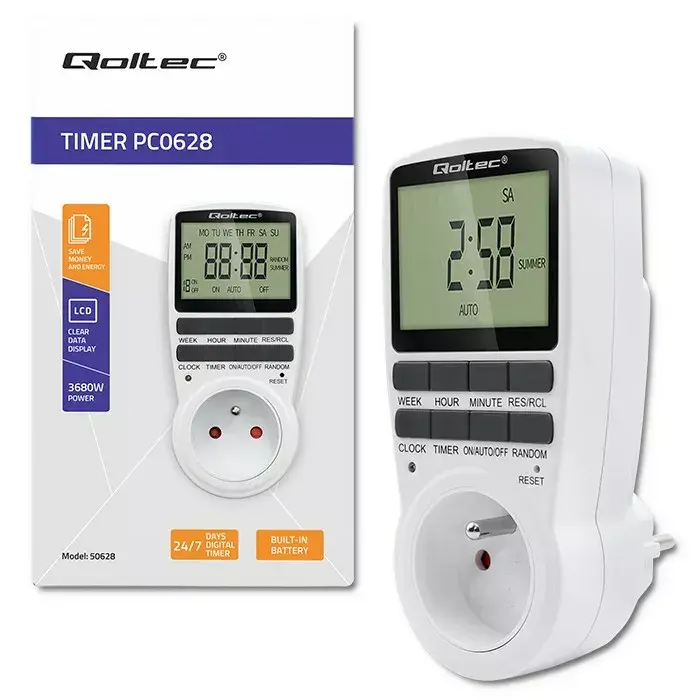 Elektronisks taimeris QOLTEC PC0628 LCD 24h Photo 2