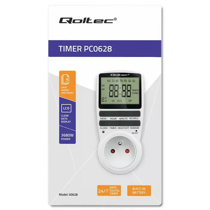 Elektronisks taimeris QOLTEC PC0628 LCD 24h Photo 14