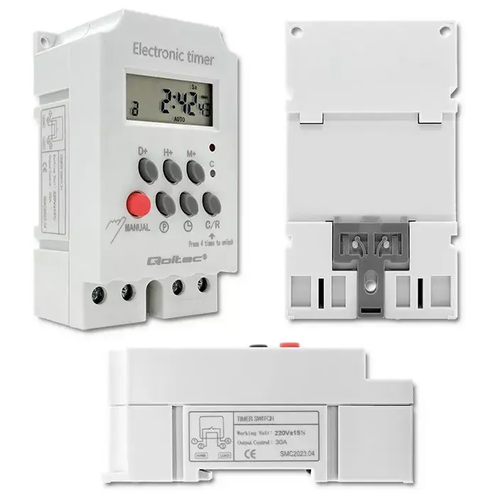DIN sliedes taimeris QOLTEC PC0629 — 24V 16A Photo 10