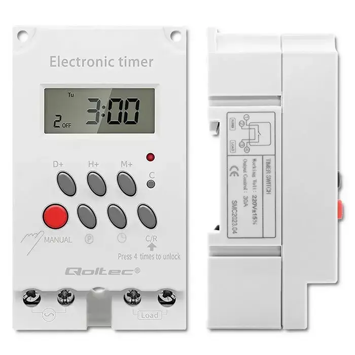 DIN sliedes taimeris QOLTEC PC0629 — 24V 16A Photo 11
