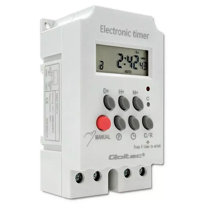 DIN sliedes taimeris QOLTEC PC0629 — 24V 16A Photo 12