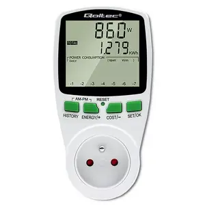 Power meter QOLTEC PM0627 3680W with history — QOLTEC PM0627 3680W
