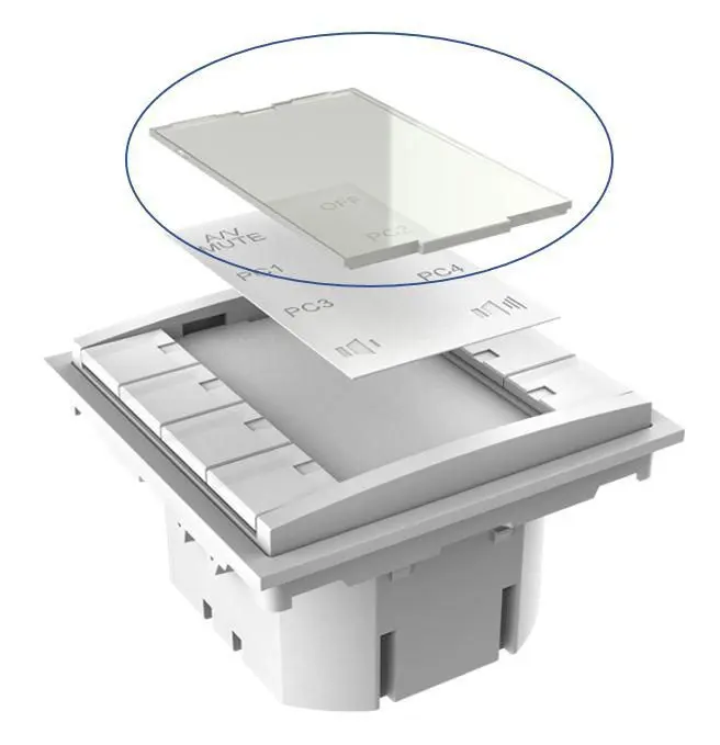 VivoLink VLCP8B-PLEXIGLASS Spiedpogu panelis Balts 12V