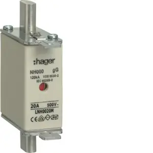 Hager LNH0020M NH000 Fuse Link 20A 500V gG
