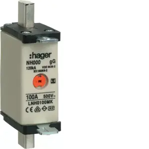 Плавкая вставка Hager LNH0100MK NH000 100A gG 500V