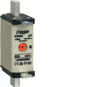 Плавкая вставка Hager LNH0080MK NH000 80A gG 500V