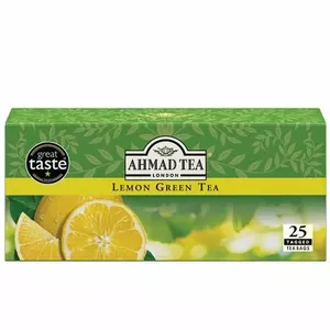 Tea Ahmad Tea Lemon Green 25 bags – green tea with lemon flavor, 25 tea bags