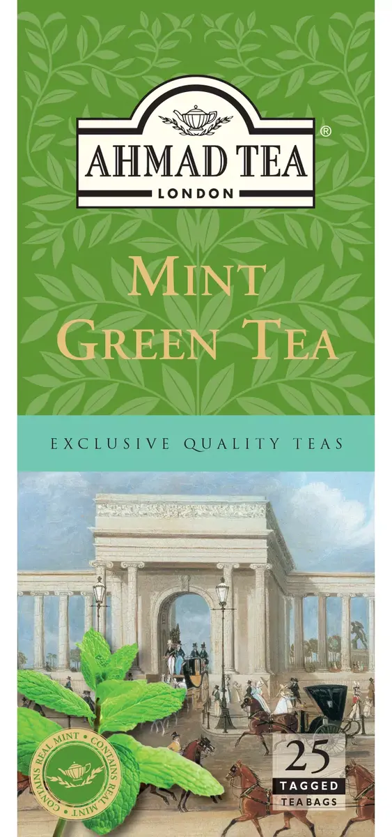 Ahmad Tea Mint Green 25 пакетов — зелёный чай с мятой Photo 2