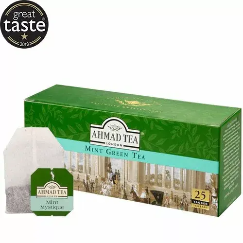 Ahmad Tea Mint Green 25 пакетов — зелёный чай с мятой Photo 5