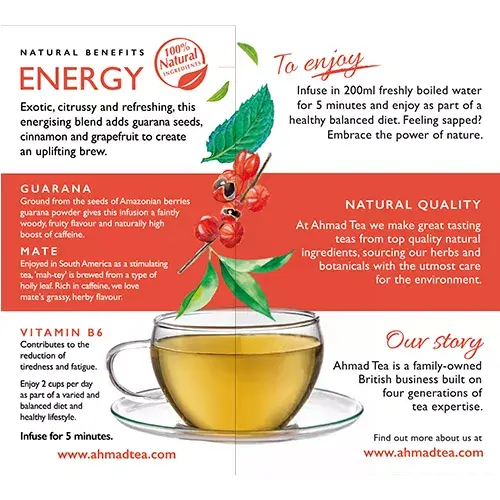 Чай Ahmad Tea 20' Alu Benefits Energy Photo 3