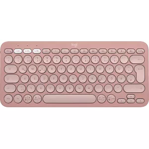 Беспроводная мини-клавиатура Logitech Pebble Keys 2 K380s — RF + Bluetooth, раскладка QWERTZ (нем.), ножничные переключатели, розовая
