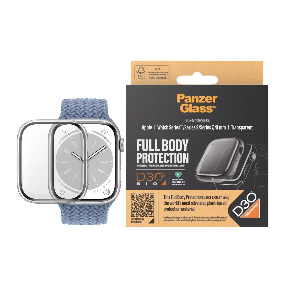 PanzerGlass ekrāna aizsargstikls pilna ķermeņa Apple Watch Series 9 Photo 4