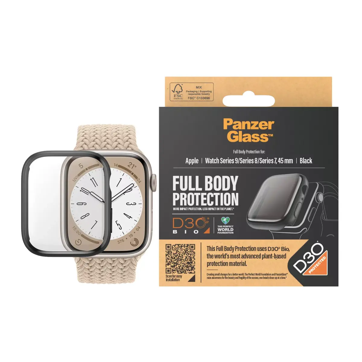 Защитное стекло PanzerGlass Full Body Apple Watch Series 9 Photo 2