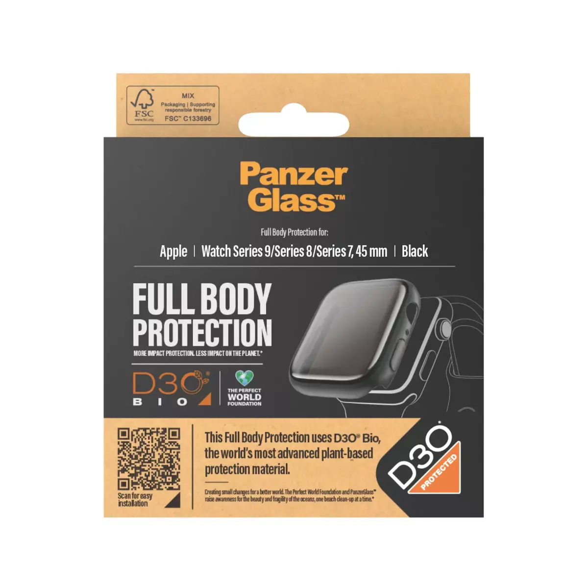 Защитное стекло PanzerGlass Full Body Apple Watch Series 9 Photo 3