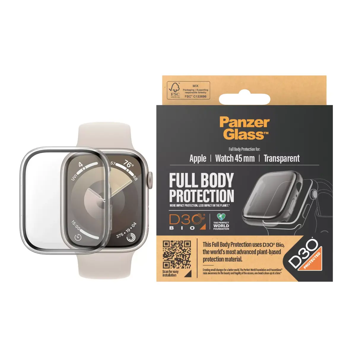 PanzerGlass Pilna ķermeņa caurspīdīgs ar D3O Apple Watch Series 9 Photo 2