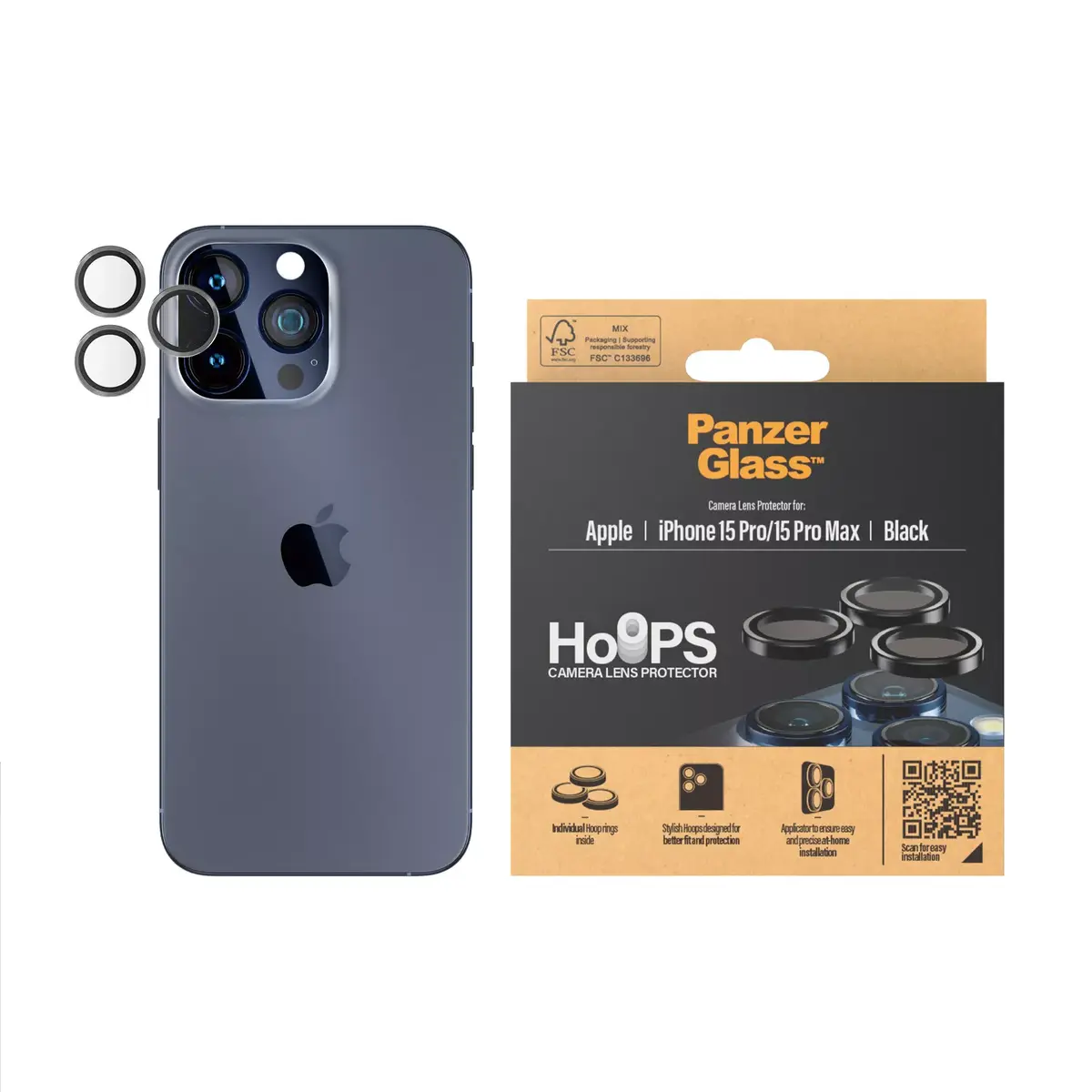Kameru objektīva aizsargs PanzerGlass Hoops iPhone 15 Pro 15 Pro Max Photo 2