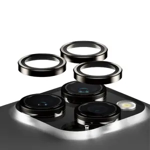 Защитное стекло для объектива камеры PanzerGlass Hoops Black для Apple iPhone 15 Pro и iPhone 15 Pro Max из закаленного стекла и силикона